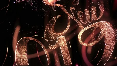 2019 Happy New Year magic Fireworks with particles and sparks Stock Footage 97943336