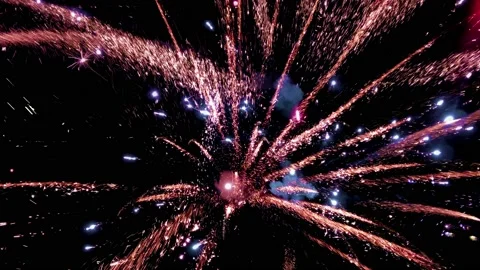2019 Happy New Year magic Fireworks with particles and sparks Stock Footage 97943550