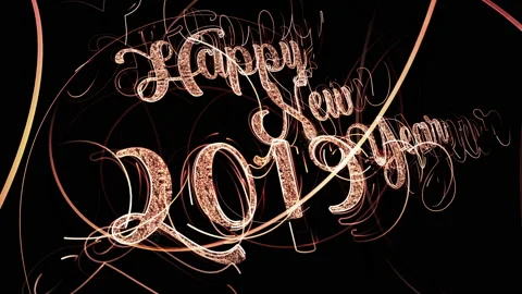 2019 Happy New Year Text with sparks isolated. Stock Footage 99314964