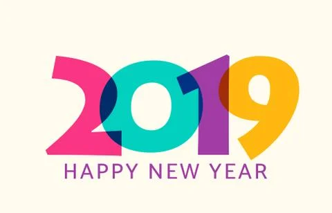 2019 happy new year vector. Geometric calendar design Stock Illustration