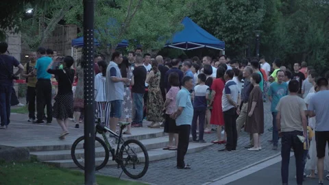 2019 Jun 08, Jiaxing. Diverse diverse diverse crowd waiting Video stock 345137181