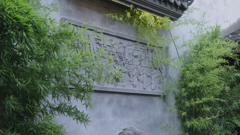 2019 Jun 08, Jiaxing. Intricate traditional stone dragon boat relief carving Stock Footage 345487164
