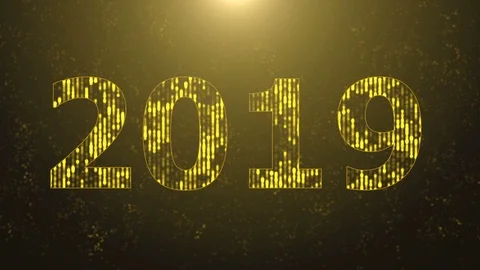 2019 with led text light Stock Footage 94103160