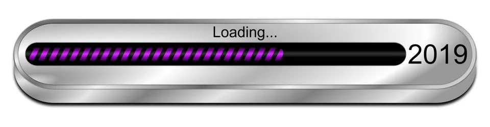 2019 Loading bar - 3D illustration Stockillustratie