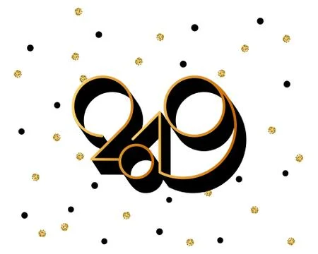 2019 logo new year vector on white background. Lettering for print web greeting Stock Illustration