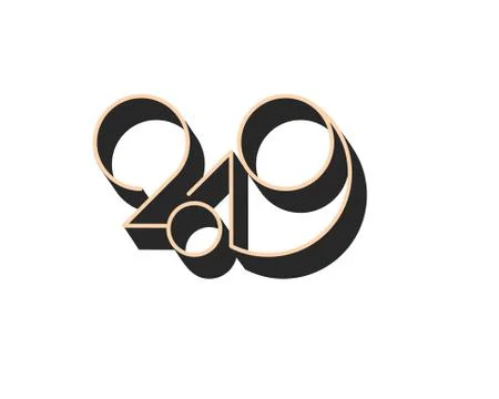 2019 logo new year vector on white background. Lettering for print web greeting Stock Illustration