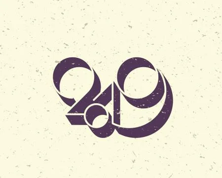 2019 logo new year vector on white background. Lettering for print web greeting Stock Illustration