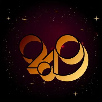 2019 logo new year vector on white background. Lettering for print web greeting Stock Illustration