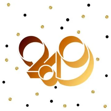 2019 logo new year vector on white background. Lettering for print web greeting Stock Illustration