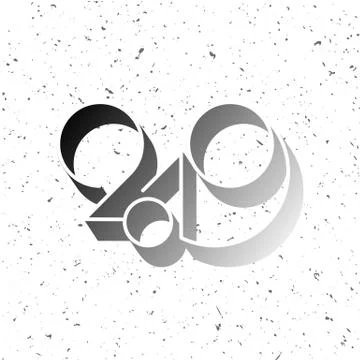 2019 logo new year vector on white background. Lettering for print web greeting Stock Illustration