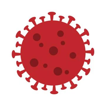 2019-ncov virus cell flat vector illustration isolaed on white background Stock Illustration
