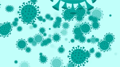 2019-nCoV virus strain molecules fly. Isolated 4k video animation design Stock Footage 126773379