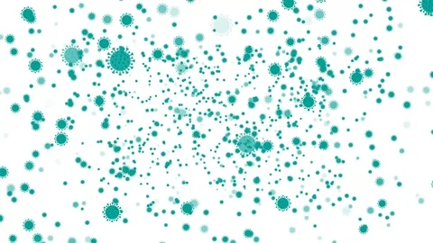 2019-nCoV virus strain molecules fly slowly disappearing or being cure 4k video Stock Footage 127280694