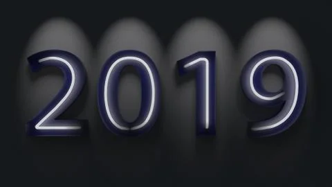 2019 neons Ilustración de archivo