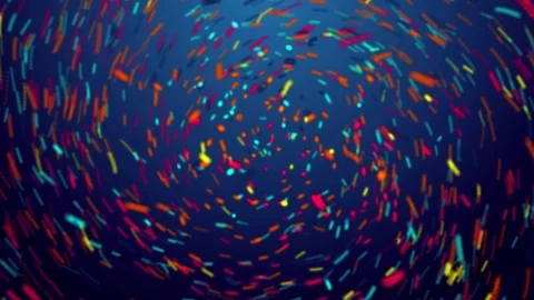 2019 New Year animation 4k, 3d dynamic particles number, colorful greeting card Stock Footage