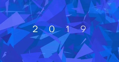 2019 New Year animation falling triangles Stock Footage 98464926