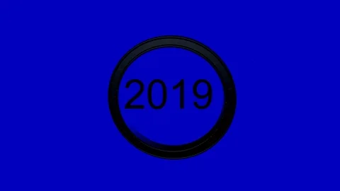 2019, New Year Animation, Rendering, Background, Loop, 4k Stock Footage 100018684