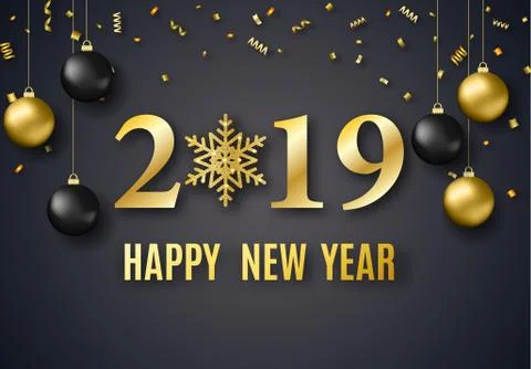 2019 New Year background Illustrazione stock