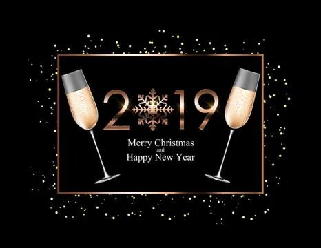 2019 New Year Background. Vector Illustration Stock Illustration