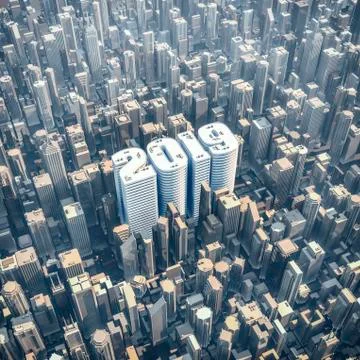 2019 office tower concept Stock-Illustration