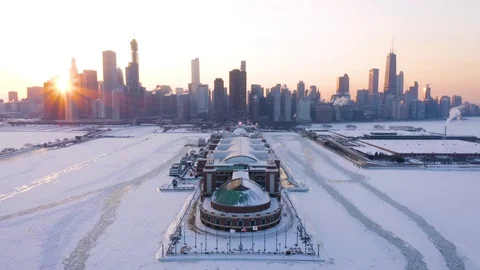 2019 Polar Vortex - Navy Pier, Chicago, Illinois Vidéo 102406155