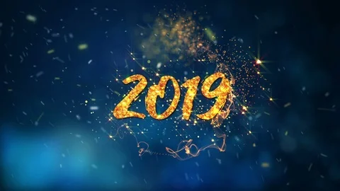 2019 Revealed by Magic Particles Motion Graphics 4K Stock Footage 95969820
