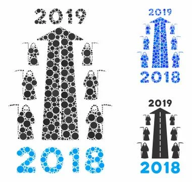 2019 scytheman future road Composition Icon of Round Dots Stock Illustration