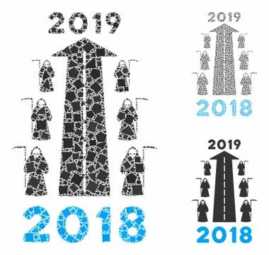 2019 scytheman future road Composition Icon of Abrupt Items Stock Illustration