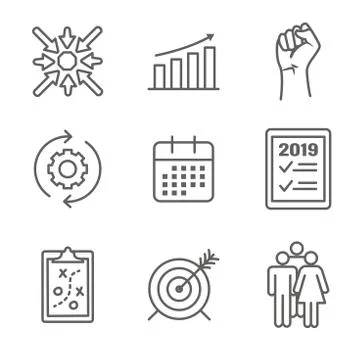 2019 SMART Goals Vector graphic with various Smart goal keywords Stock Illustration