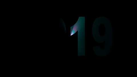 2019 text appears with shiny long blooming flower animation on black background Stock-Footage 96821815
