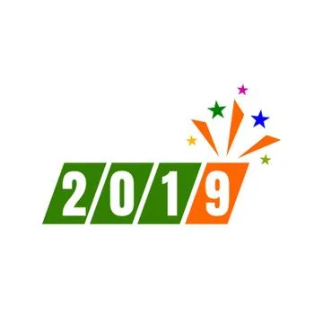 2019 text design Illustrazione stock