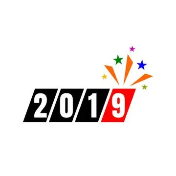 2019 text design Illustrazione stock