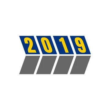 2019 text design Illustrazione stock