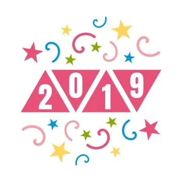 2019 text design Illustrazione stock