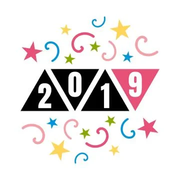 2019 text design Stock Illustration