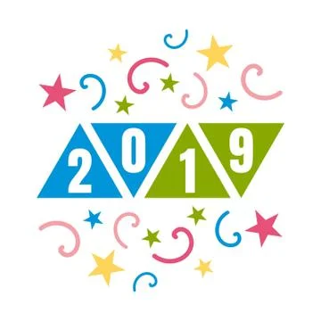 2019 text design Stock Illustration