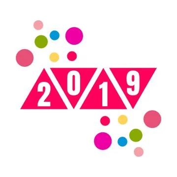 2019 text design Illustrazione stock