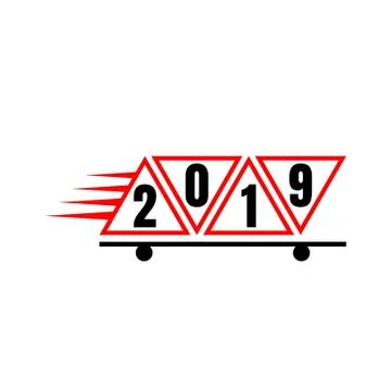 2019 text design Illustrazione stock