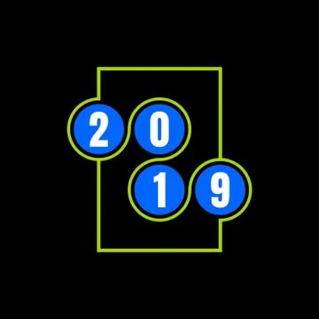 2019 text design Illustrazione stock