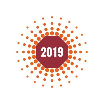 2019 text design Illustrazione stock