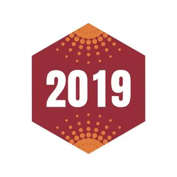 2019 text design Illustrazione stock