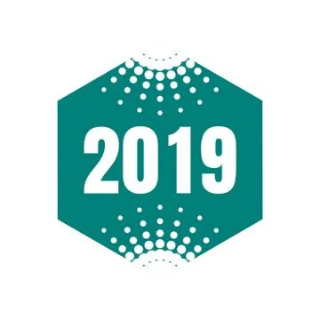 2019 text design Illustrazione stock