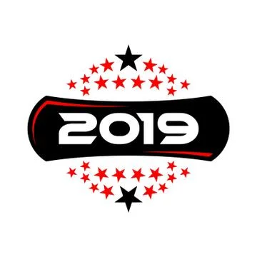 2019 text design Illustrazione stock