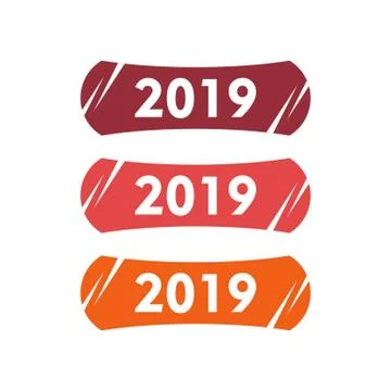 2019 text design Illustrazione stock