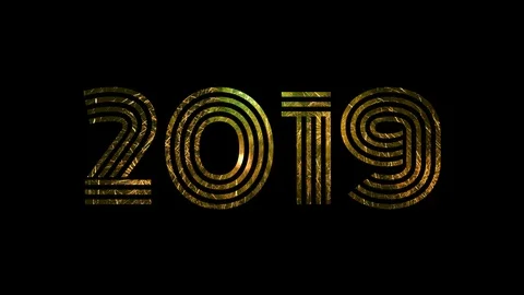 2019 text with firework for celebration with alpha / transperant Stock Footage 99037427