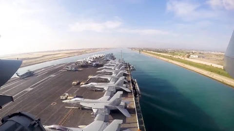 2019 Timelapse of Nimitz-class aircraft carrier USS Abraham Lincoln transiting Stock Footage 134554986