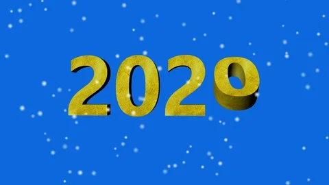 2019 turns into 2020 with glitch effect on blue screen Stock Footage 119891848