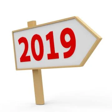 2019 white banner Stock Illustration