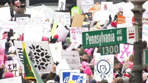 2019 Women’s March on Washington, D.C. street  Stock Footage 101540966