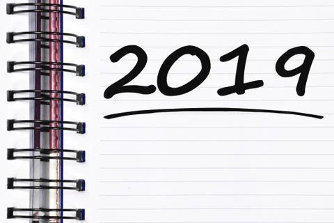 2019 words on spring note book Foto stock